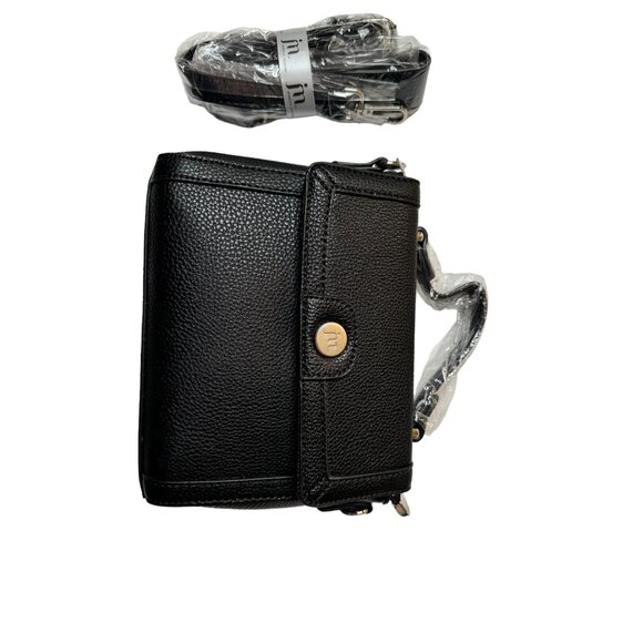 Jessica Moore Essentials‎ Crossbody Bag, Black Pebbled Leather, Compact Design - Picture 2 of 6